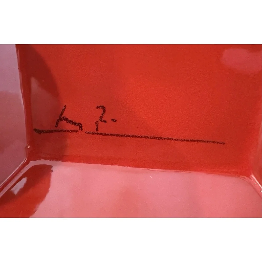 Set Of 2 Mamma Ro Italy Red Square 7